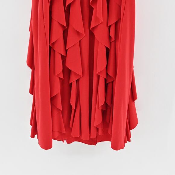 Vtg CACHE Dress Size 6 Red Babydoll Bow Flowy Ruffle Stretch Mini Sleeveless Y2k - Picture 7 of 12